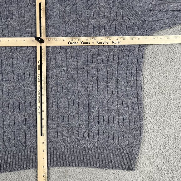 Jos. A Bank Reserve Mens 80% Wool Cable Knit Grey Sweater Sz XL - Picture 4 of 4